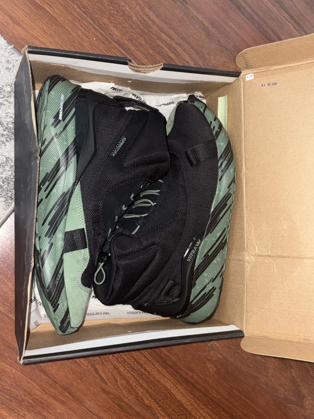 Supra Men’s Factor Endure Black and Green High-Top Sneakers